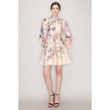 Load image into Gallery viewer, Long Sleeve Floral Belted Waist Dress
