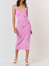 Load image into Gallery viewer, The Cannes Rosette Rib Knit Midi Sweater Dress
