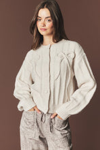 Load image into Gallery viewer, The Château Bow Cable Knit Cardigan
