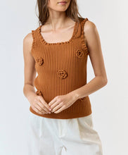 Load image into Gallery viewer, 3D Flower Ruffled Knit Sweater Tank Top
