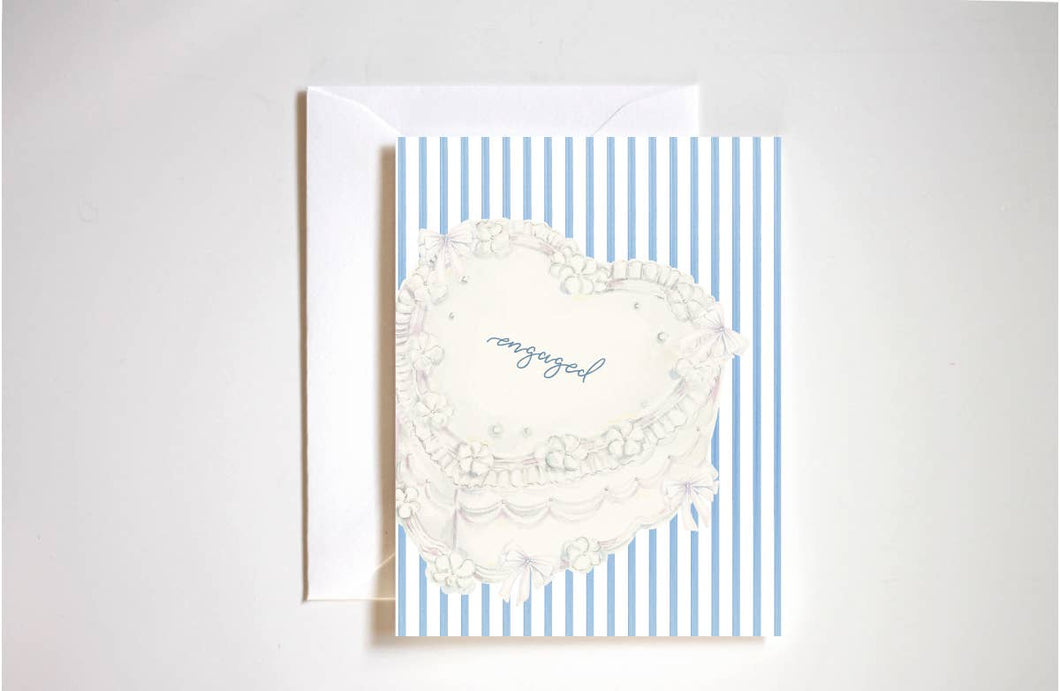 Engaged Cake Engagement Greeting Card