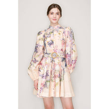 Load image into Gallery viewer, Long Sleeve Floral Belted Waist Dress
