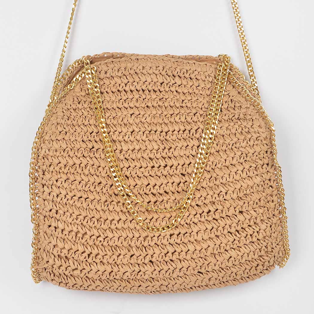 The Cote d'Azur Straw Chain Tote Bag