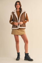 Load image into Gallery viewer, Sherpa Suede Button Up Vest
