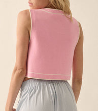 Load image into Gallery viewer, Baby Pink Button-Front Cropped Knit Top

