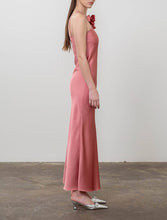 Load image into Gallery viewer, Rosette Halter Neckline Midi Dress
