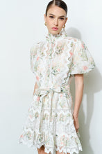 Load image into Gallery viewer, Romantic Floral Lace Mock Neck Mini Dress
