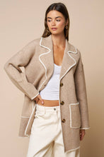 Load image into Gallery viewer, The Vineyard Contrast Trim Coatigan
