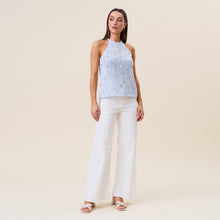 Load image into Gallery viewer, The Capri Shell Embellished Knit Halter Top
