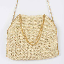 Load image into Gallery viewer, The Cote d&#39;Azur Straw Chain Tote Bag
