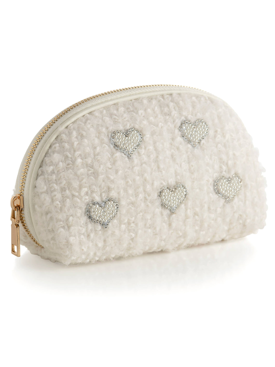 Pearl Hearts Boucle Pouch