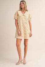 Load image into Gallery viewer, Pretty Little Doll Collar Floral Eyelet Striped Mini Dress
