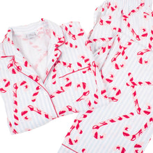 Load image into Gallery viewer, Candy Cane Stripe Flannel PJ Set
