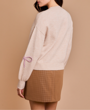 Load image into Gallery viewer, Mauve Bows Oatmeal Pullover Sweater
