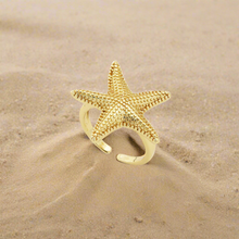 Load image into Gallery viewer, Gold Starfish Ring
