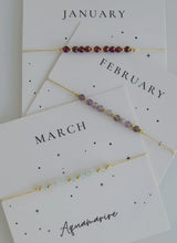 Load image into Gallery viewer, Birthstone Beaded Carded Bracelet
