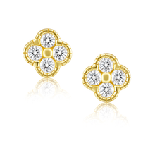 Load image into Gallery viewer, Gracie CZ Clover Stud Earrings
