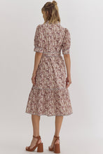 Load image into Gallery viewer, Fall Hydrangea Short Sleeve Midi Dress
