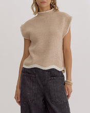 Load image into Gallery viewer, Oatmeal Mock Neck Knit Sweater Top
