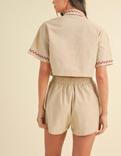 Load image into Gallery viewer, The Nice Embroidered Short Sleeve Shorts Set
