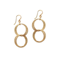 Load image into Gallery viewer, Etched Circle Chain Gold Earrings
