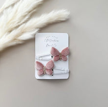 Load image into Gallery viewer, Velvet Butterfly Hair Clip Set
