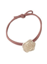 Load image into Gallery viewer, Pearl Camellia Flower Hair Tie
