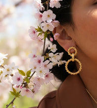 Load image into Gallery viewer, Statement Gold Rope Drop Earrings

