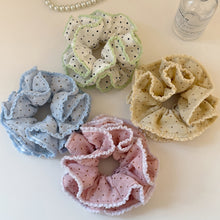 Load image into Gallery viewer, Pretty Little Polka Dot Oversized Ruffle Scrunchie
