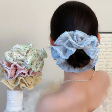 Load image into Gallery viewer, Pretty Little Polka Dot Oversized Ruffle Scrunchie

