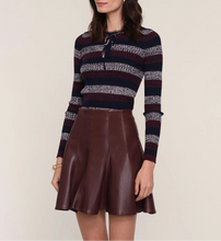 Load image into Gallery viewer, The Athena Oxblood Faux Leather Skirt
