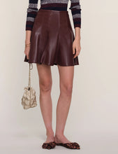 Load image into Gallery viewer, The Athena Oxblood Faux Leather Skirt
