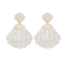 Load image into Gallery viewer, White Tortoise Statement Shell Earrings
