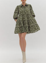 Load image into Gallery viewer, Olive Floral Tiered Babydoll Dress
