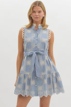 Load image into Gallery viewer, Pretty Little Embroidered Blue Dress
