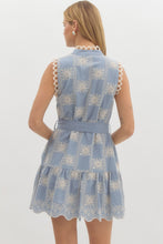 Load image into Gallery viewer, Pretty Little Embroidered Blue Dress
