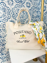 Load image into Gallery viewer, Positano Social Club Canvas Tote Bag

