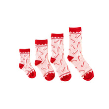 Load image into Gallery viewer, Matching Family Candy Cane Socks
