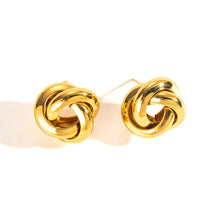 Load image into Gallery viewer, Arden Knot Gold Stud Earrings
