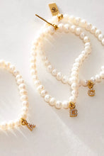 Load image into Gallery viewer, Pretty Little Pearl Initial Gold Bracelet
