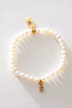 Load image into Gallery viewer, Pretty Little Pearl Initial Gold Bracelet
