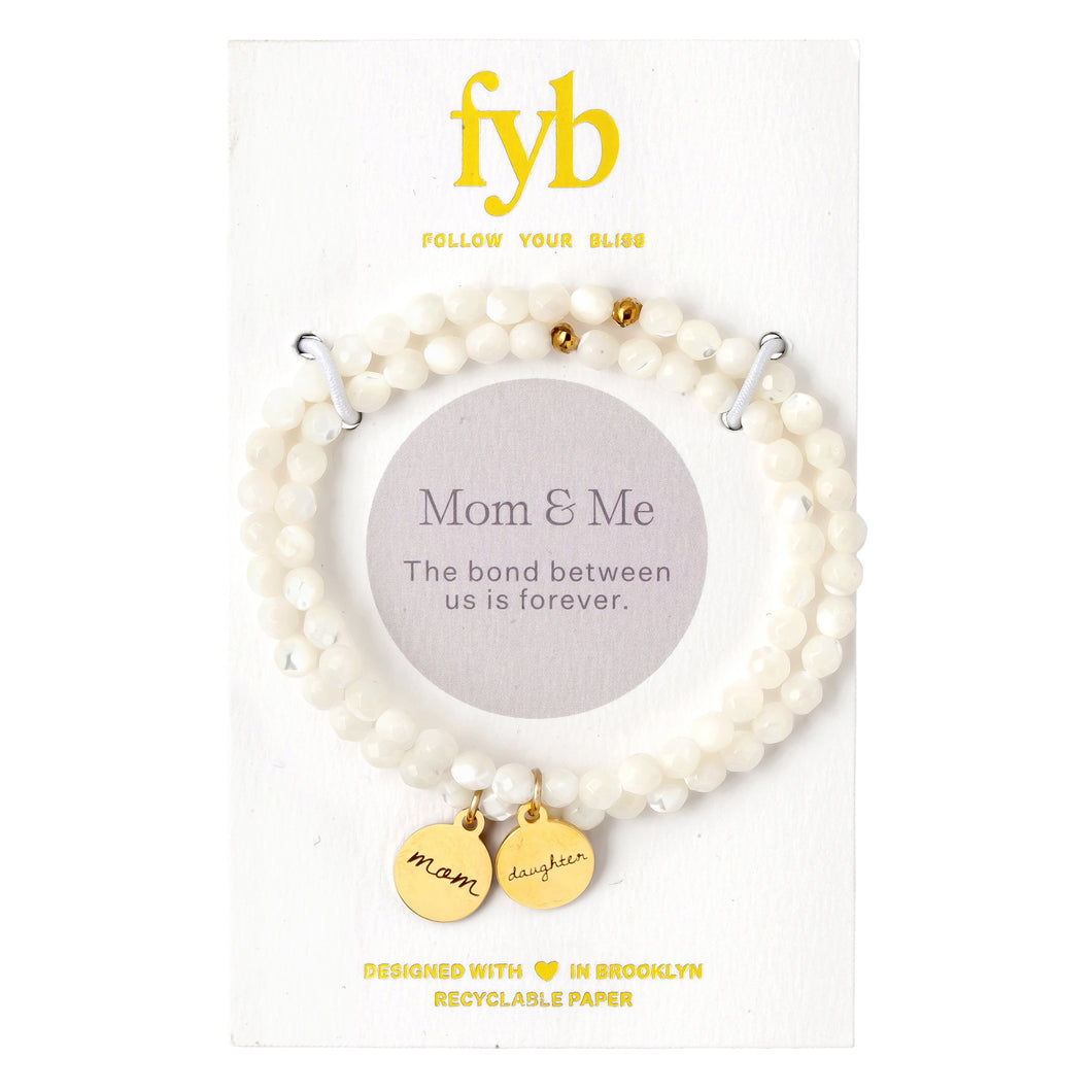 Mom & Me Mother of Pearl Giftable Bracelet Set