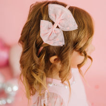 Load image into Gallery viewer, Flocked Heart Tulle Bow Headband
