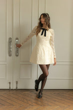 Load image into Gallery viewer, Pretty Little Lace Velvet Bow Fit &amp; Flair Mini Dress
