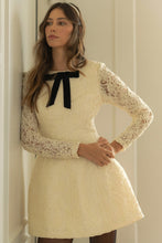 Load image into Gallery viewer, Pretty Little Lace Velvet Bow Fit &amp; Flair Mini Dress
