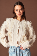 Load image into Gallery viewer, The Colette Lace &amp; Bow Ruffle Cardigan
