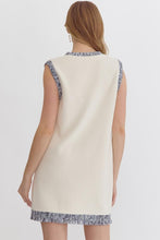 Load image into Gallery viewer, Cream Denim Tweed Shift Dress
