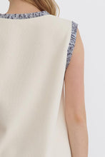 Load image into Gallery viewer, Cream Denim Tweed Shift Dress
