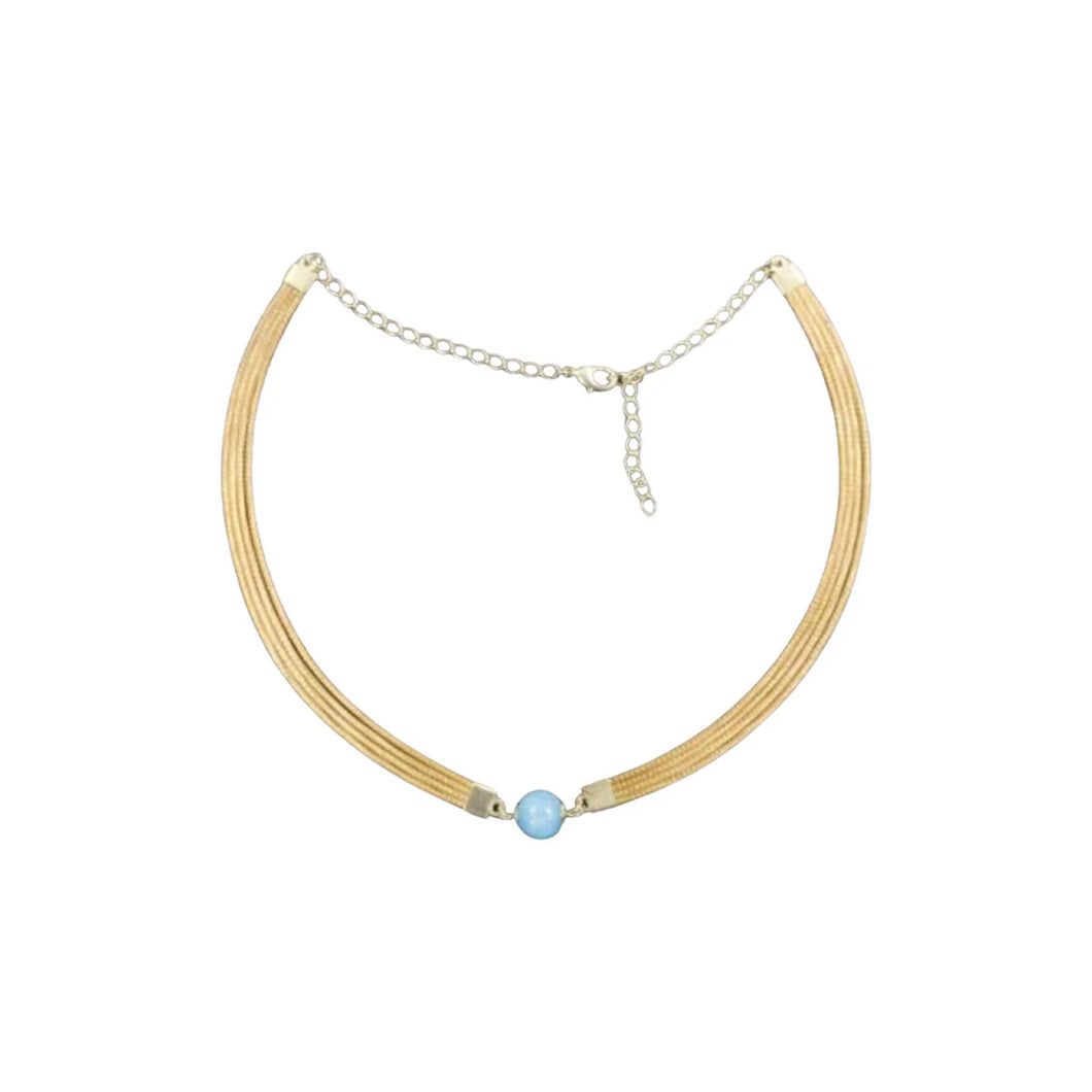 Golden Grass Gemstone Choker