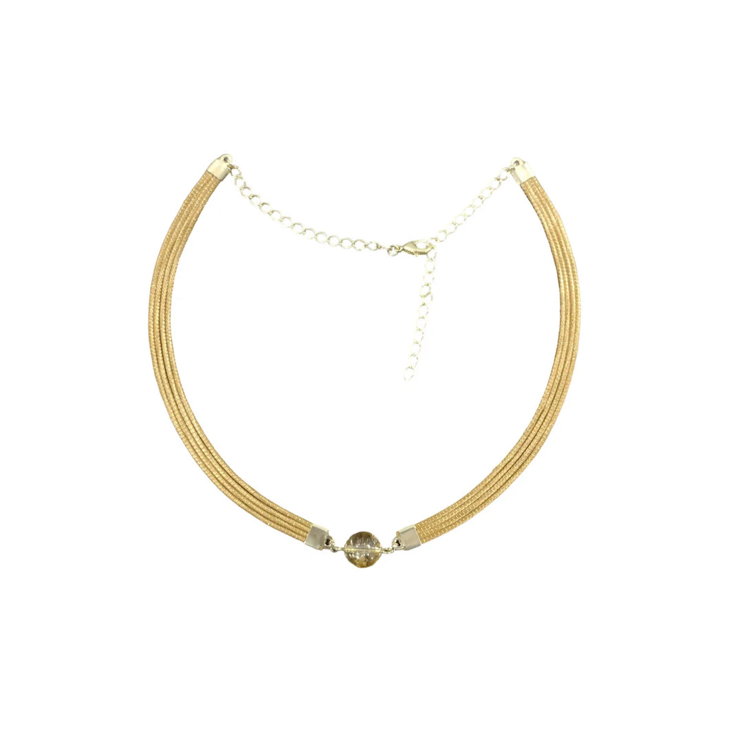 Golden Grass Gemstone Choker